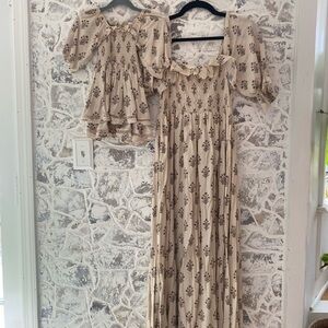 Rylee + Cru Cream and Brown Kids Matching Set